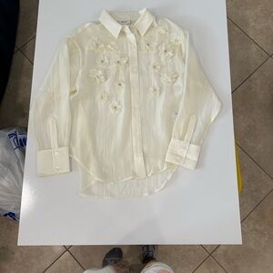 Stylish Cream Button-Up Blouse